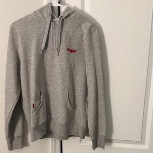 Levi's Gray Women's Sweater with Red Logo